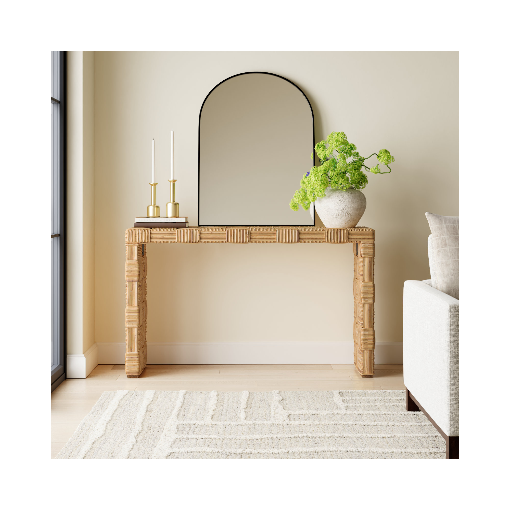 Redrow 51.18'' Console Table, Honey Natural