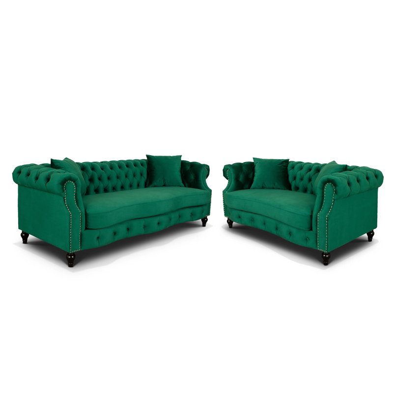Mitiwanga 2 - Piece Velvet Living Room Set, Green