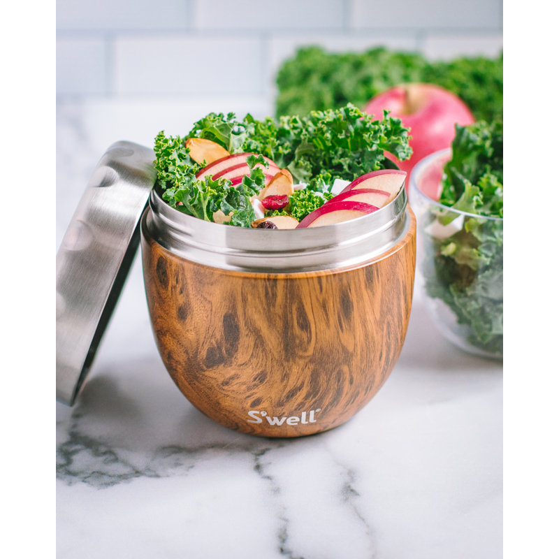 Wood Teakwood Water Bottle and Food Storage Container