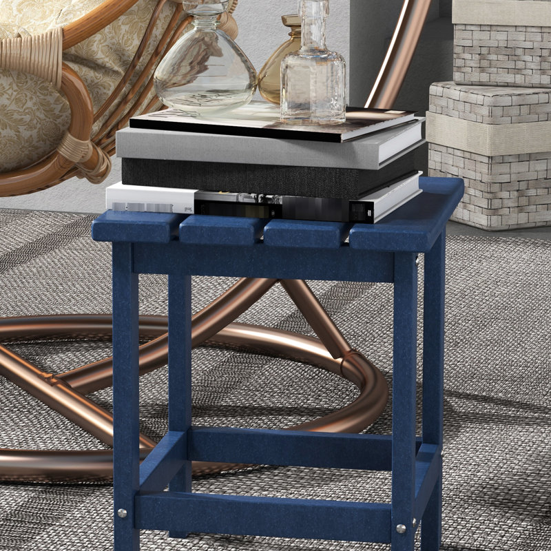 Table d'appoint extérieure bleue - bout de patio de 15 po pour porche, piscine, balcon, capacité de 110 lb