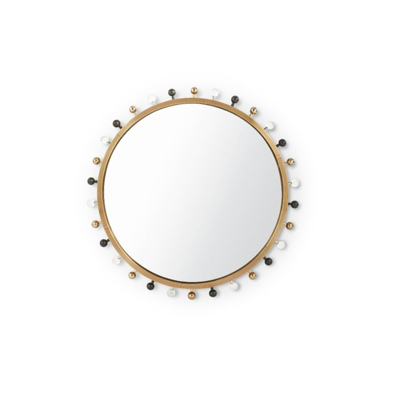 Zoe Round Brass Mirror