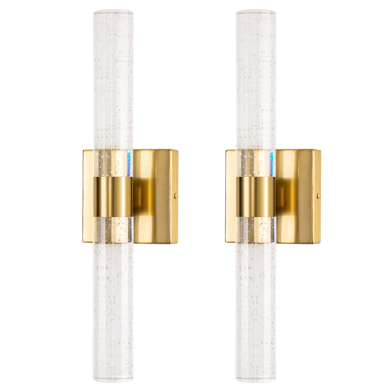 Stainless Steel LED Armed Sconce, Gold