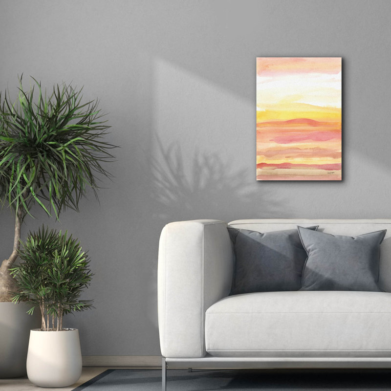 Epic Graffiti 'Pink Sunrise 1'  by Haley Knighten Canvas Wall Art, 18" x 26", 26" H x 18" W x 0.75" D