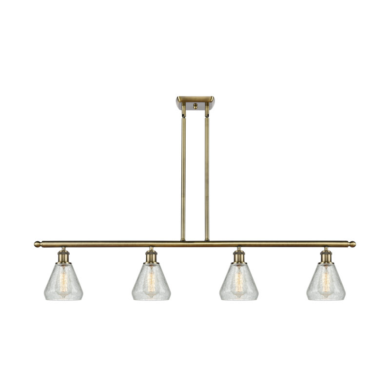 Luminaire suspendu pour îlot de cuisine 4 lumières linéaires Perego, DEL