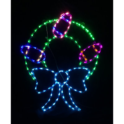 Easter Wreath with Painted Eggs Lighted Display