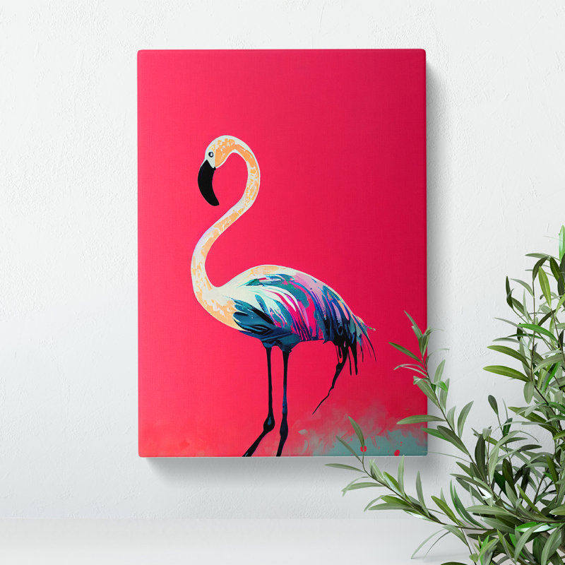 Content Flamingo - Wrapped Canvas