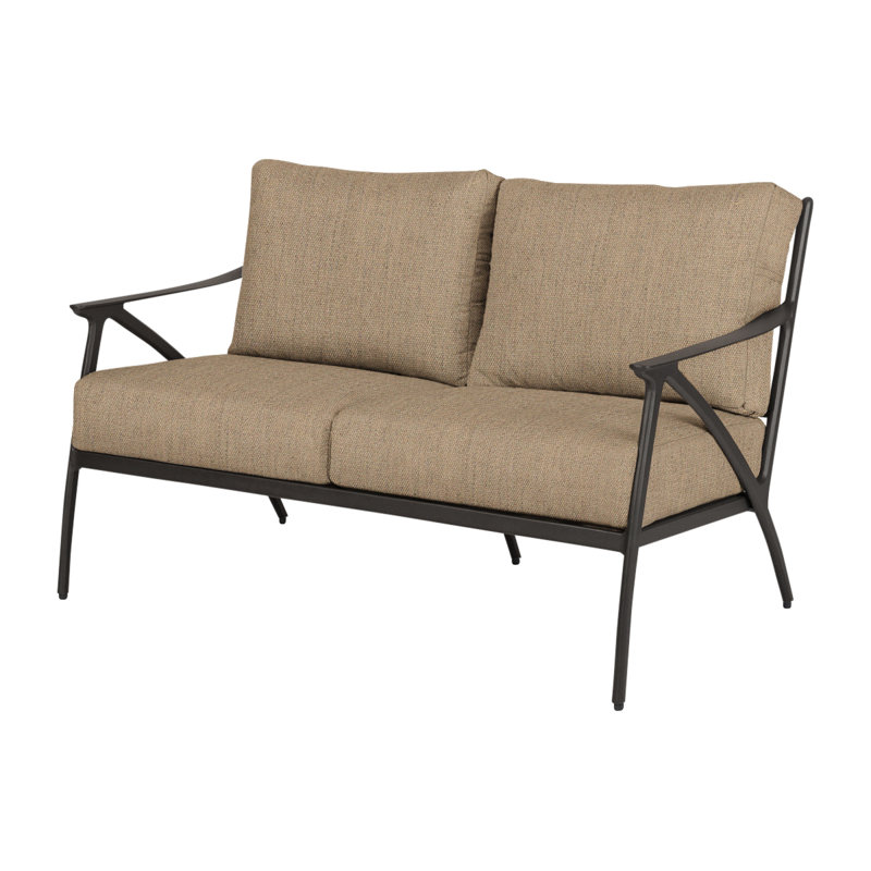 Amari Outdoor 2 - Seat Loveseat, Canvas Heather Beige Sunbrella® Canvas, Carbon