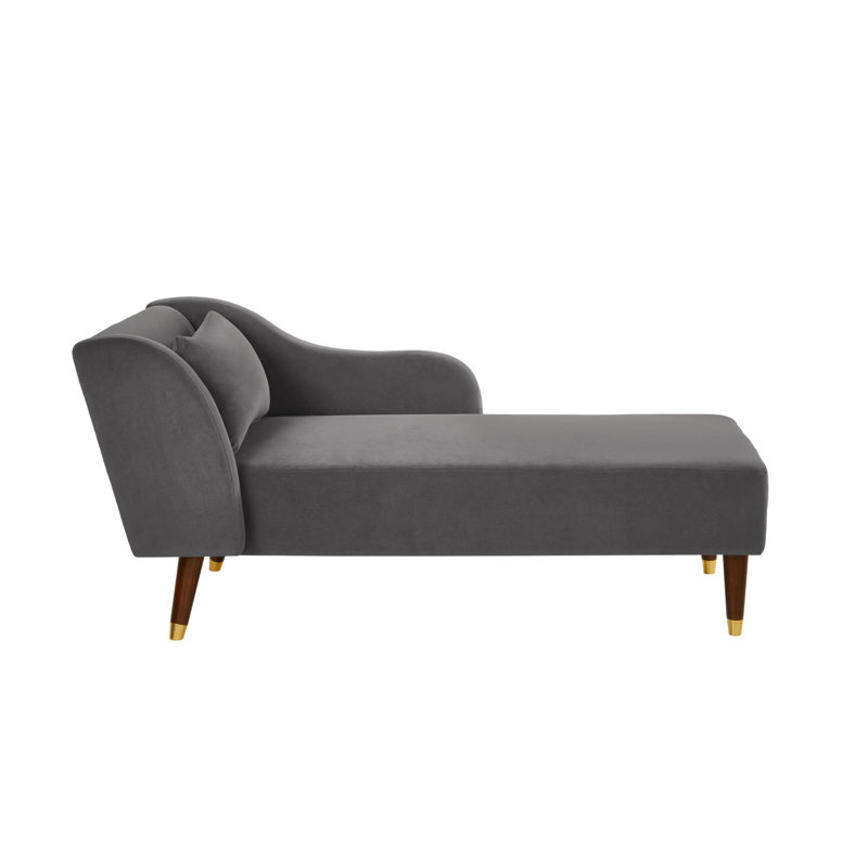 Chaise longue rembourrée Tennielle, Velours gris