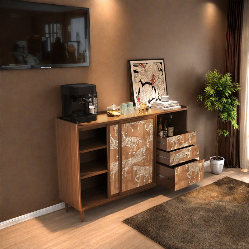 Armoire décorative en noyer avec rangement
