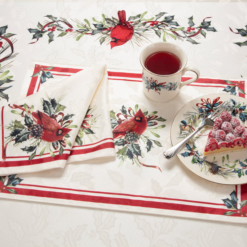 Lenox Holiday Winter Greetings Napkins Set of 4, Multicolor - 19"W x 19"L