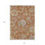Tapis extérieur lavable floral orange cuivré et gris 10 pi x 14 pi