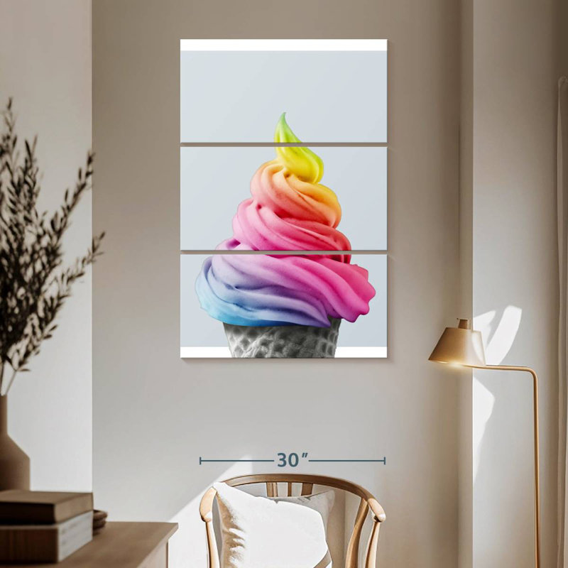 Yarlin Rainbow Ice Cream, 65" H x 42" W