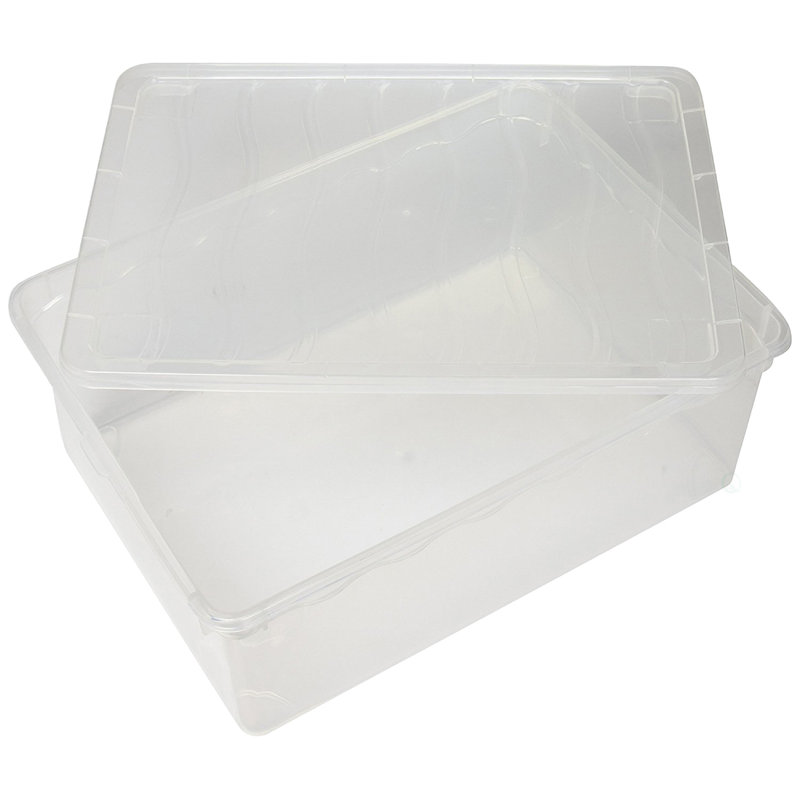 Boîtes à chaussures en plastique transparent Basicwise avec couvercles - Bacs de rangement empilables pour chaussures, accessoires, rangement pour placard
