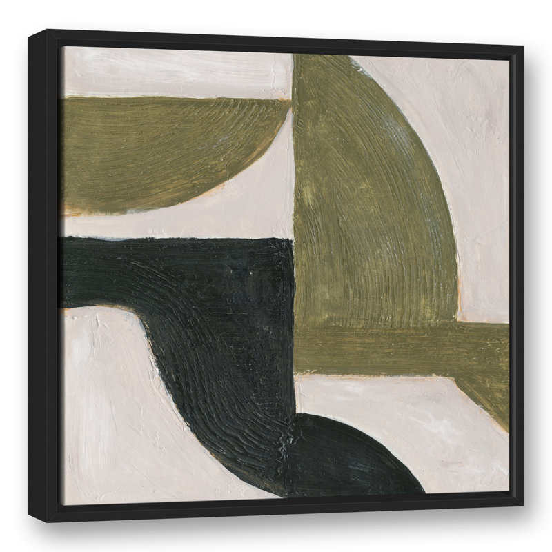 «Abstract Moody Shapes», reproduction de peinture acrylique, Toile avec cadre flottant, H 25,75 po x l 25,75 po, Noir
