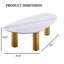 Table basse 1pc de style contemporain avec plateau en pierre frittée et pieds dorés aux bords doux-689899363