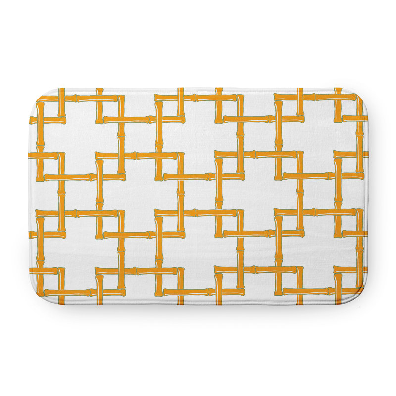 Tapis de bain en rayonne de bambou, L 21 po x L 34 po, Jaune