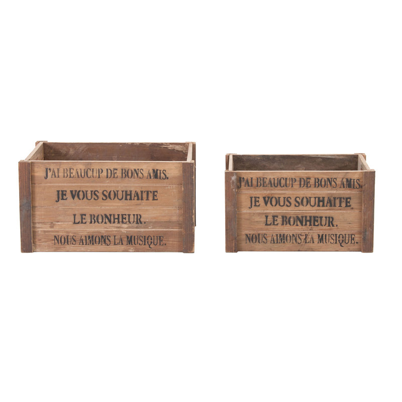 Happy Larry Solid Wood Decorative Bin
