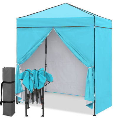 EAGLE PEAK 6 Ft. W x 4 Ft. D Steel Pop-Up Canopy, Outdoor Portable Instant Shelter Folding Canopy with 4 Sidewalls