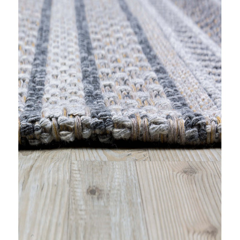 Kohdyn Cotton Striped Indoor Rug, Rectangle 4'2" x 5'11"