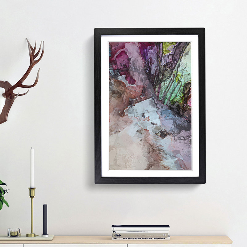 Paint the Sky in Abstract - Picture Frame Painting Print, Black Framed, 87cm H x 62cm W x 2cm D