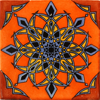 4.2" x 4.2" 9pcs TalaMex Quiroga Talavera Mexican Tile