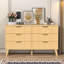 Commode 6 tiroirs cannelée en bois-1563337769