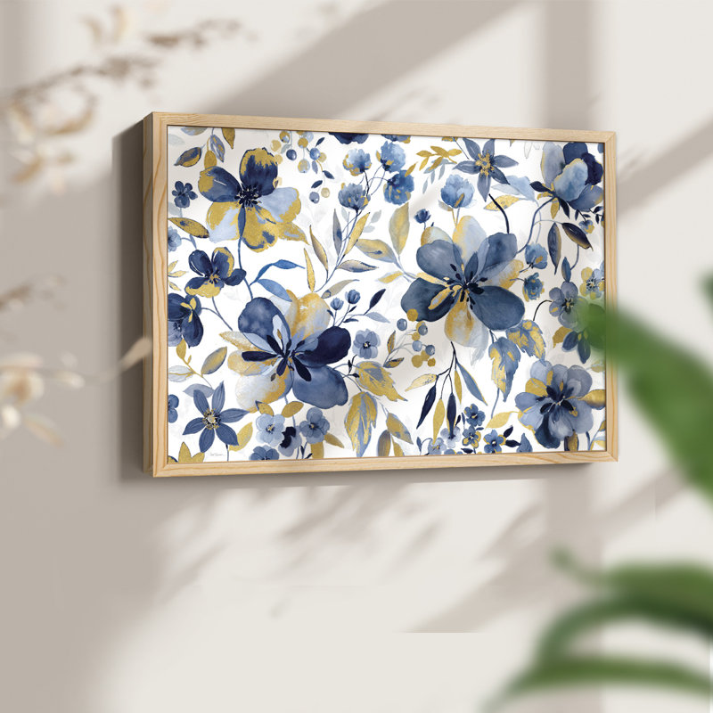 Golden Indigo -Framed Print - Restickable, Natural, 22" H x 28" W