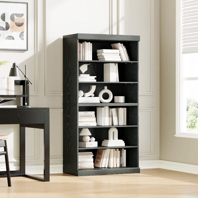 Bibliothèque 62 po H x 31 po, (6 tablettes) H 157,5 po x l 78,7 po x P 40,6 po, Noir