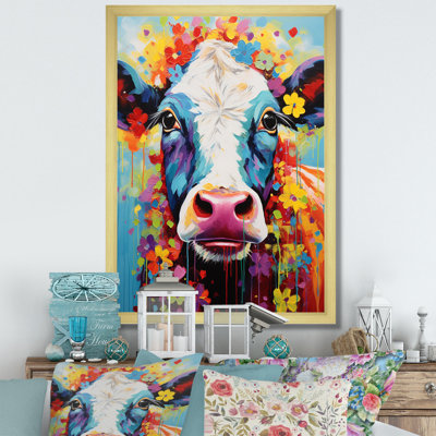 Vache fantaisie - art mural
