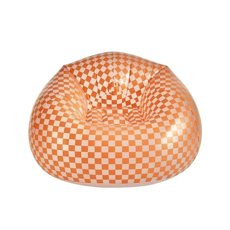  Fauteuil gonflable à carreaux rétro, Orange
