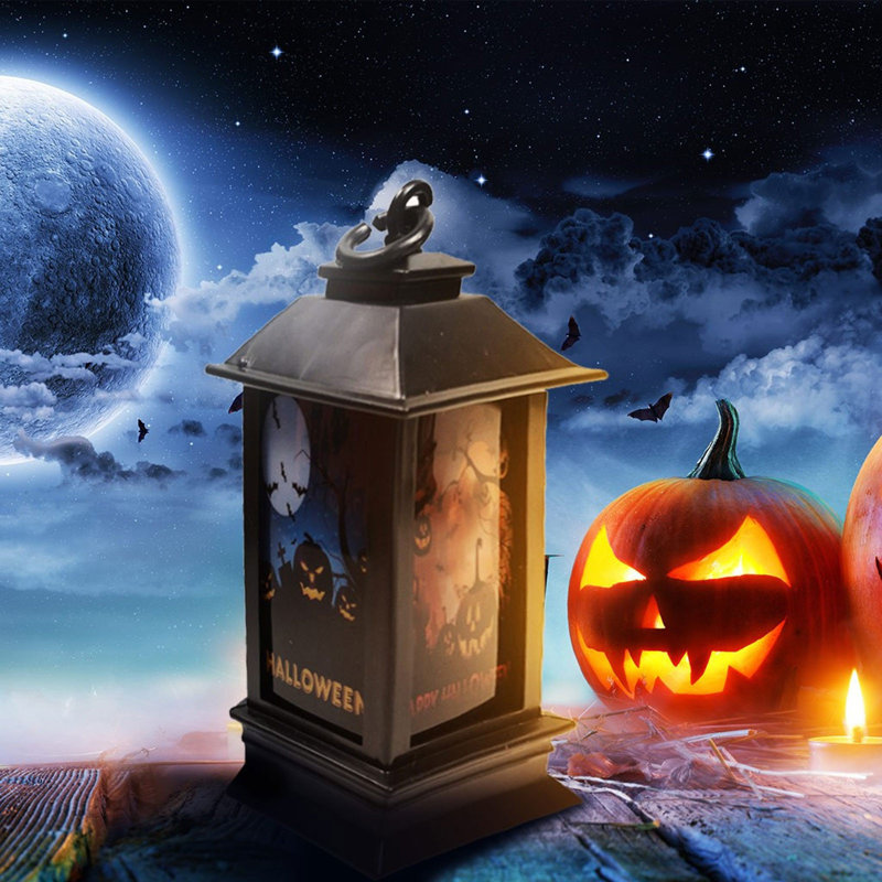 Veilleuse d'Halloween à DEL avec accessoires décoratifs en plastique 3 pièces, B