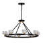 Lustre - fini noir mat + roue ronde en forme de roue de style moderne en cristal