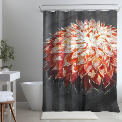 Shower Curtain FL150 – Polyester Shower Curtain, Dye Sublimation Print, 71" W × 74" L