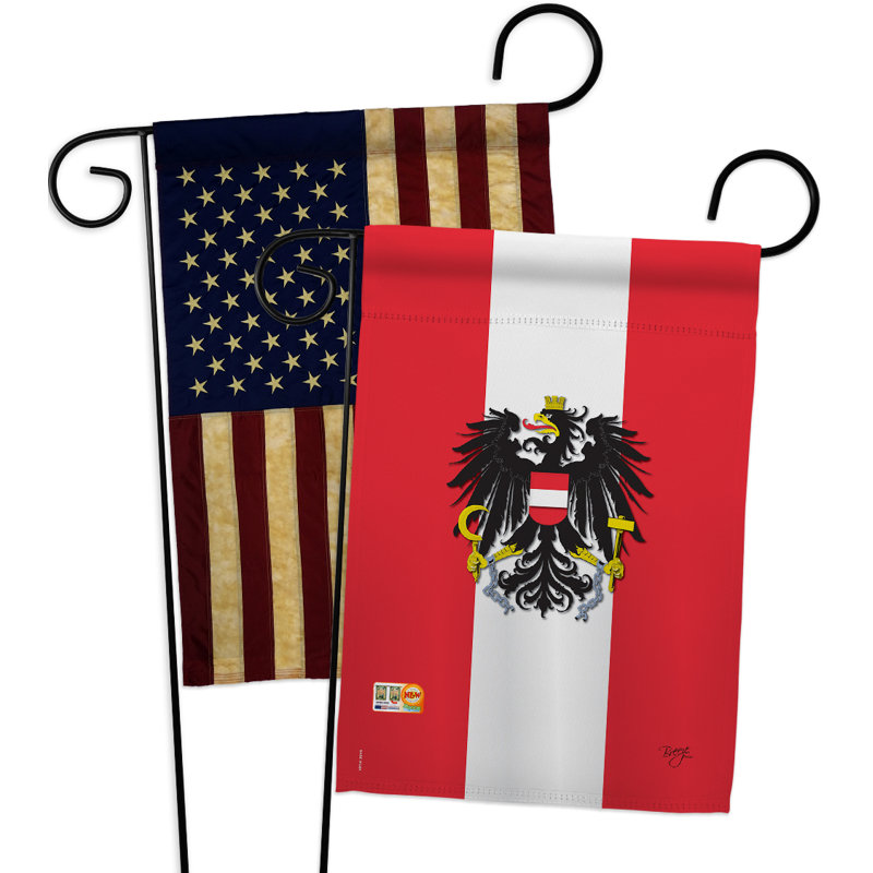 Ensemble 2 pièces de drapeaux décoratifs en polyester 2 faces 19 x 13 po, 2 pièces austria impressions