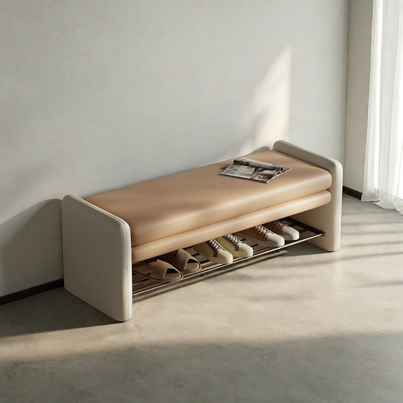 Tabouret à langer avec rangement 47,2 po, Beige/gris