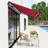 Red 10' X 8' Retractable Awning, Patio Sunshade With Manual Crank. & Water- Fabric, Aluminum Frame For Deck, Yard, Balcony. Butterscotch Moss