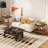 2-piece Modern End Tables Rectangle Side Table with Tempered Glass Top & MDF Storage Shelf, Living Room Accent Tables-1889556394-1889556390
