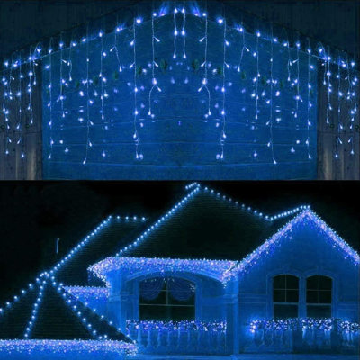 LED Icicle Lights Cool White Christmas String Lights with 8 Modes for Indoor and Outdoor Use