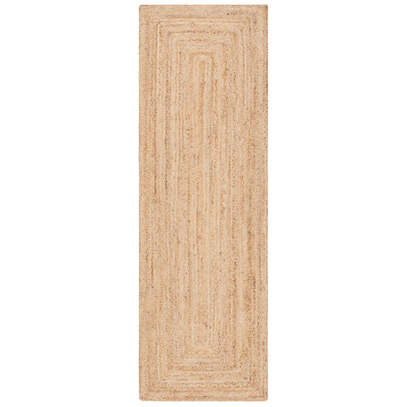 Tapis en jute tissé à plat en fibre naturelle Foxdale, Tapis de couloir 2 pi 3 po x 11 pi