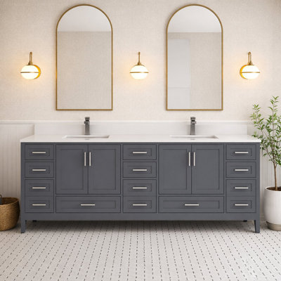 Rooh Meuble-lavabo de salle de bain sans comptoir gris anthracite assemblé