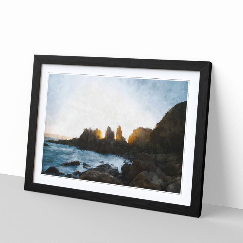 Phillip Island in Australia - Picture Frame Graphic Art Print, 45cm H x 63cm W x 2cm D, Black