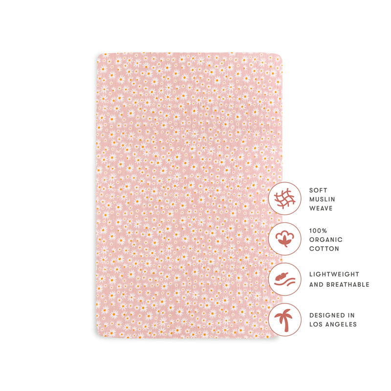 Daisy Muslin Mini Crib Sheet