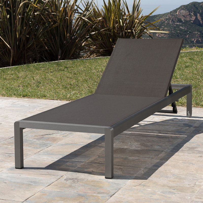 Chaise longue Cape Coral Kd - gris, Gris, 1