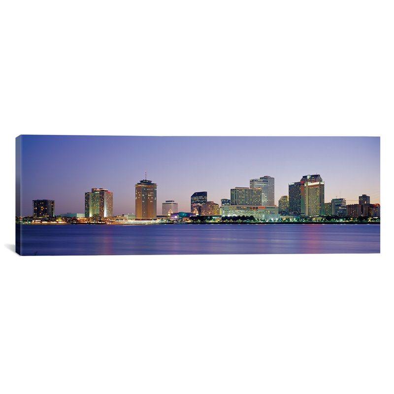 " Night New Orleans, Louisiana ", 20" H x 60" W x 1.5" D, Wrapped Canvas