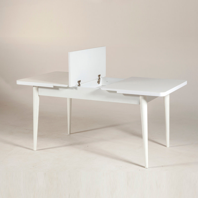Table de salle à manger extensible Vandyne, Blanc