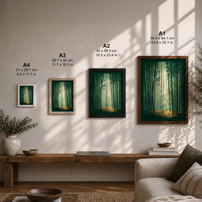 Cathedral Forest Scandinavian - Framed Print, A4 - 29.7 x 21.0 cm, Unframed