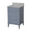 Ensemble de meuble-lavabo simple 24 po avec armoire bleu poudre et comptoir en marbre de Carrare Francfort-762033612-783222005
