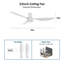 Ventilateur de plafond encastré de 132 cm (52 ​​po) sans éclairage, ventilateur de plafond intérieur sans lumière, ventilateur de plafond plat avec télécommande, moteur CC ultra-silencieux-1815821020