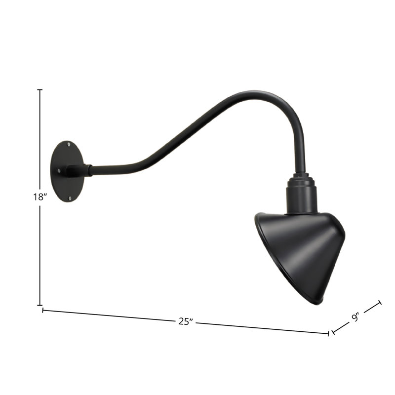 Applique murale d'extérieur 1 lumière Down, H 18 po x l 25 po x P 9 po