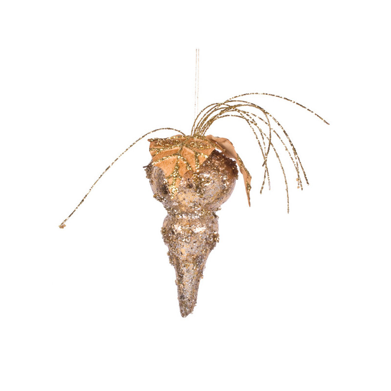 18cm Finial Ornament, Gold